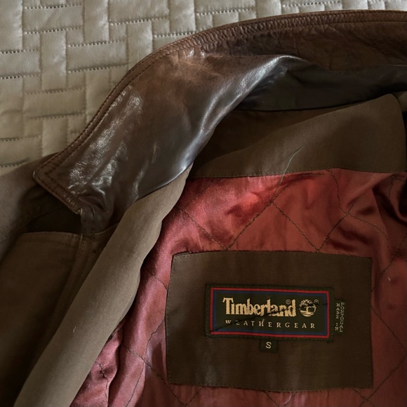 Timberland 90’s Utility Jacket Goretex Oversized canvas with leathers collar - Picture 2 of 5